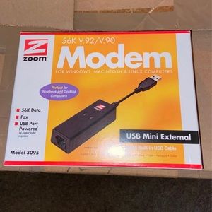 Zoom USB Mini External Modem- Model 3095